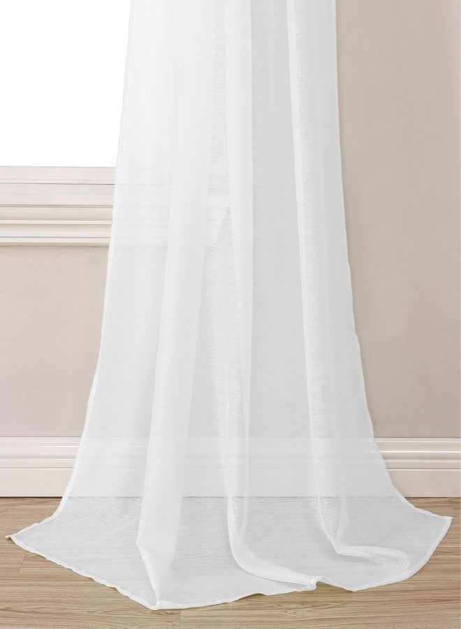 DONREN 144 Inches Long Window Scarf for Party - Luxury Soft Semi Sheer Scarf Valance for Wedding (1 Panel,White) - Image 5